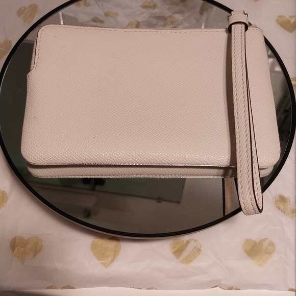 Coach Chalk Cross-Grain Leather Wristlet - Picture 12 of 12